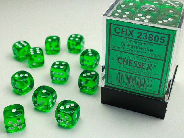 CHX23805 Translucent: Green/white | GrognardGamesBatavia