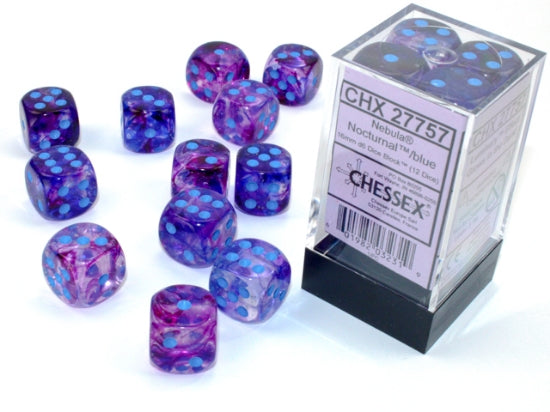 CHX27757 16mm D6 Dice Block: Nebula Nocturnal with Blue | GrognardGamesBatavia