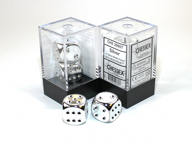 CHESSEX Metallic D6 16mm 2 Dice Set | GrognardGamesBatavia