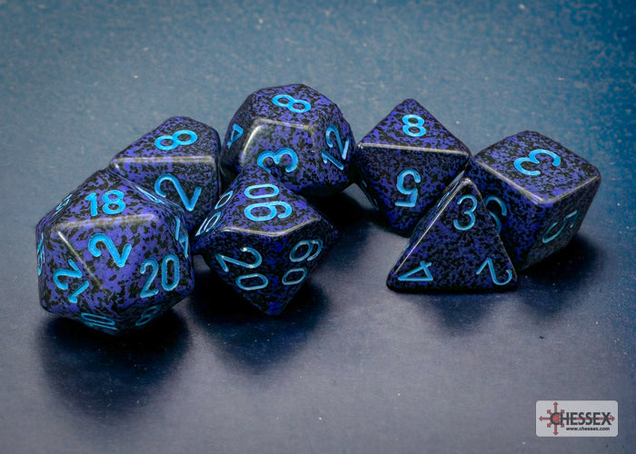 CHX25307 Speckled Cobalt 7 dice set | GrognardGamesBatavia