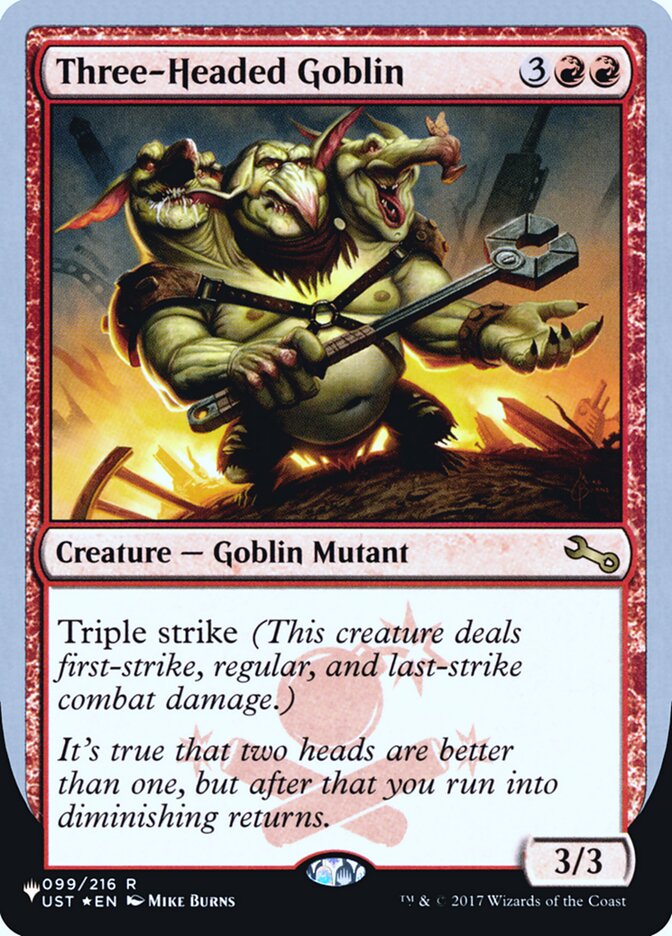 Three-Headed Goblin (Unfinity Foil Edition) [The List] | GrognardGamesBatavia