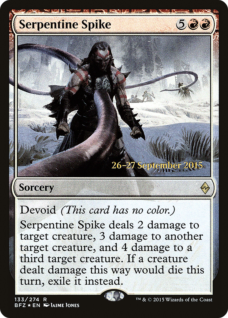 Serpentine Spike [Battle for Zendikar Prerelease Promos] | GrognardGamesBatavia