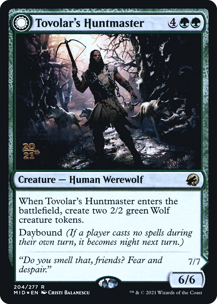 Tovolar's Huntmaster // Tovolar's Packleader [Innistrad: Midnight Hunt Prerelease Promos] | GrognardGamesBatavia