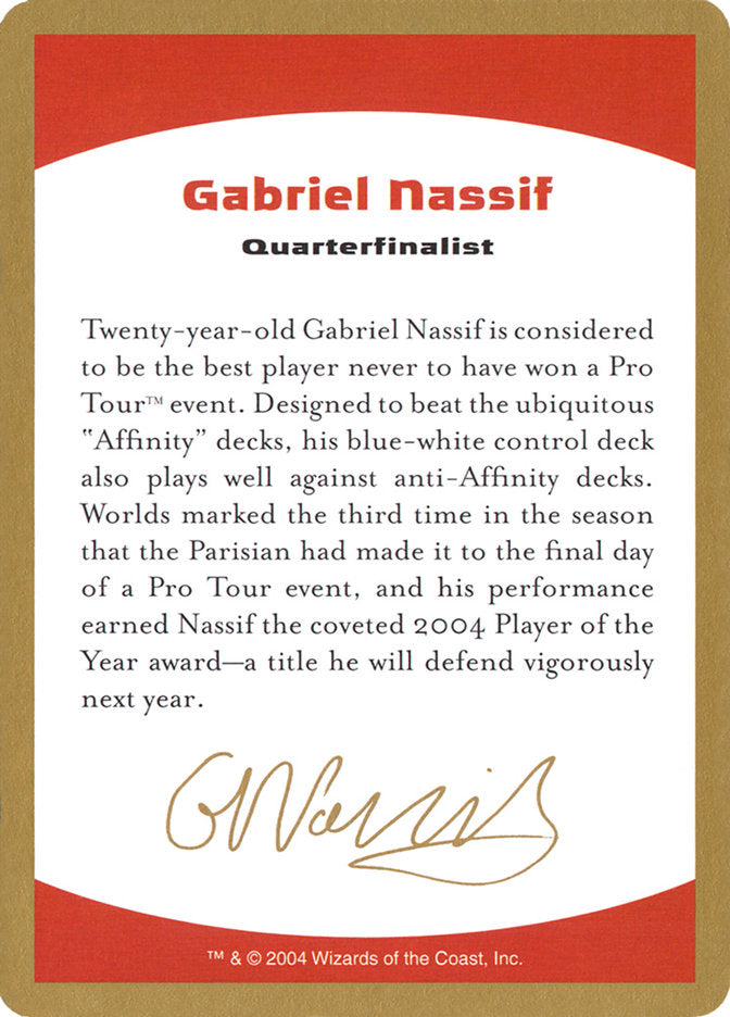 Gabriel Nassif Bio [World Championship Decks 2004] | GrognardGamesBatavia