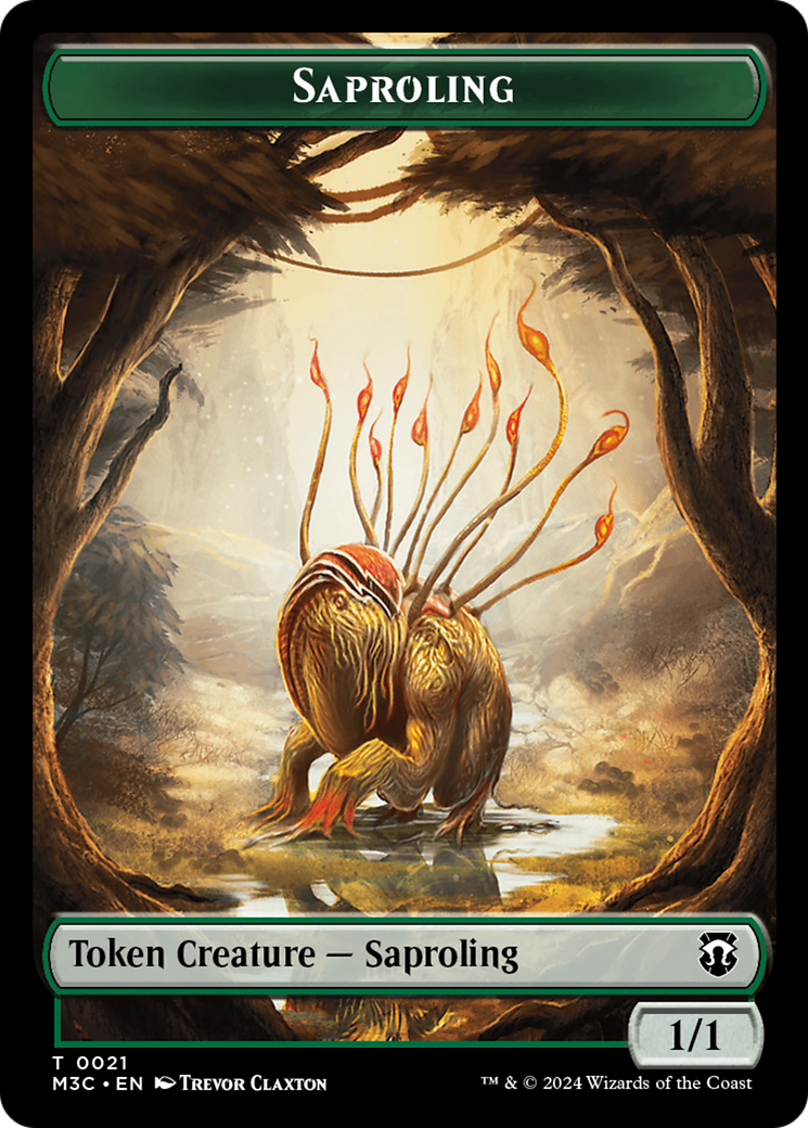 Tarmogoyf // Saproling Double-Sided Token [Modern Horizons 3 Commander Tokens] | GrognardGamesBatavia