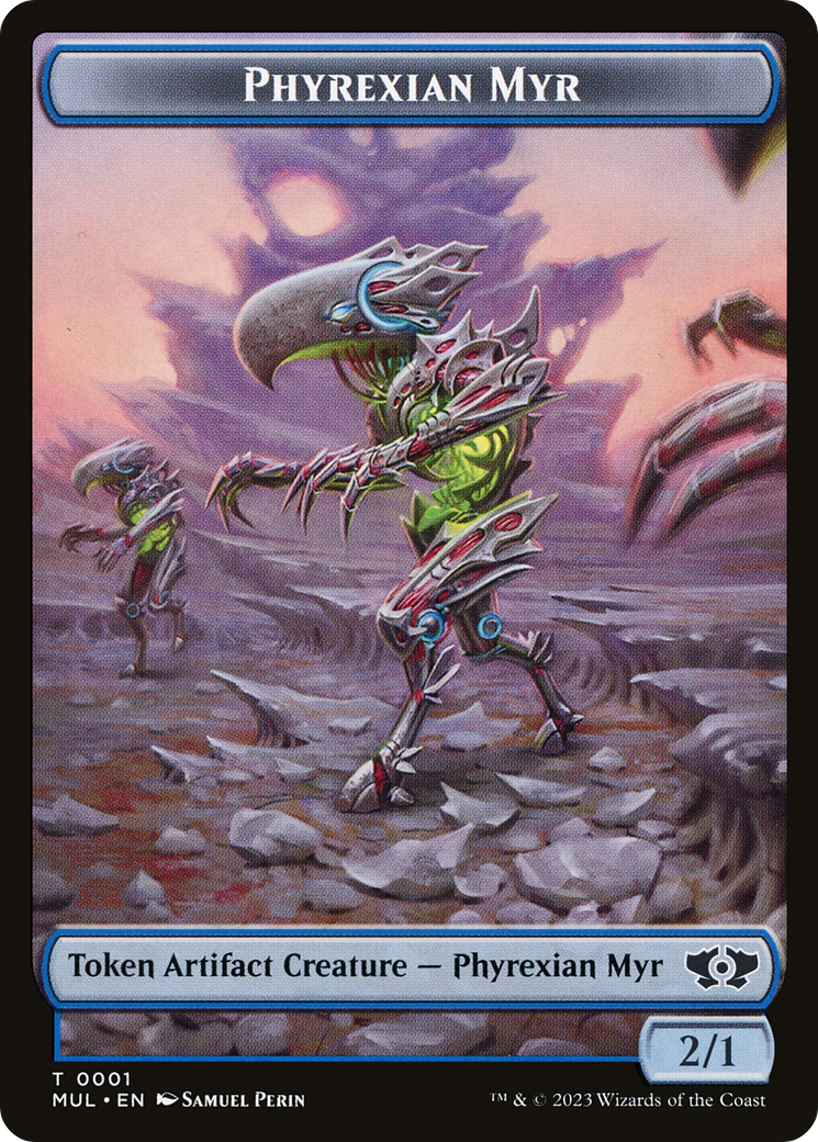 Phyrexian Myr // Dinosaur Double-Sided Token [March of the Machine Tokens] | GrognardGamesBatavia