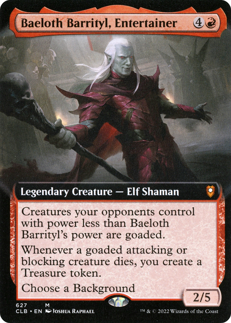 Baeloth Barrityl, Entertainer (Extended Art) [Commander Legends: Battle for Baldur's Gate] | GrognardGamesBatavia