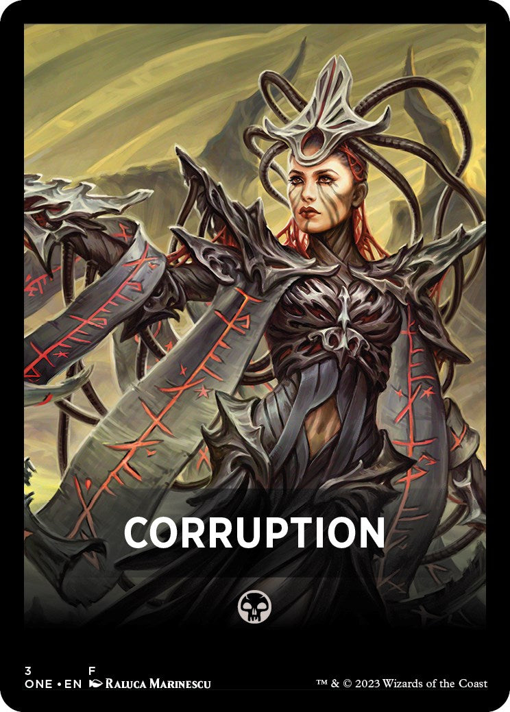 Corruption Theme Card [Phyrexia: All Will Be One Tokens] | GrognardGamesBatavia