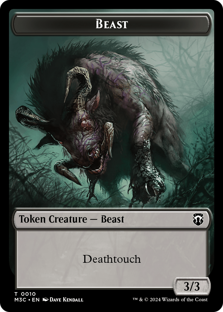 Beast (0010) (Ripple Foil) // Shapeshifter (0008) Double-Sided Token [Modern Horizons 3 Commander Tokens] | GrognardGamesBatavia