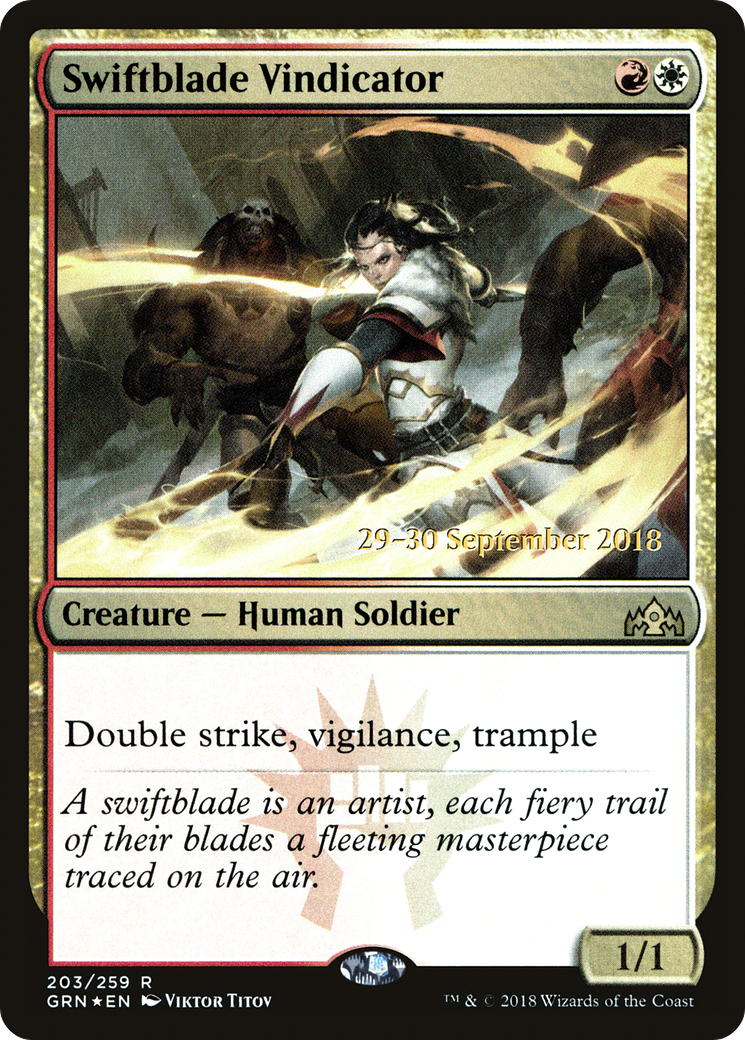 Swiftblade Vindicator [Guilds of Ravnica Prerelease Promos] | GrognardGamesBatavia