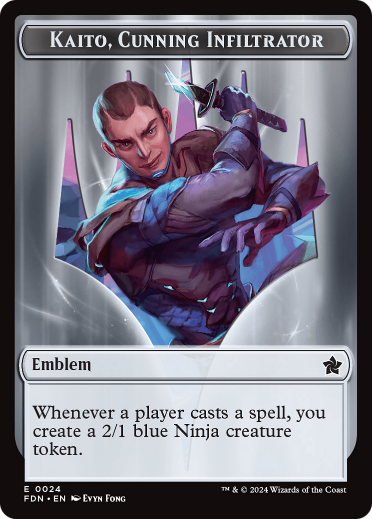 Emblem - Kaito, Cunning Infiltrator // Ninja Doubled-Sided Token [Foundations Tokens] | GrognardGamesBatavia