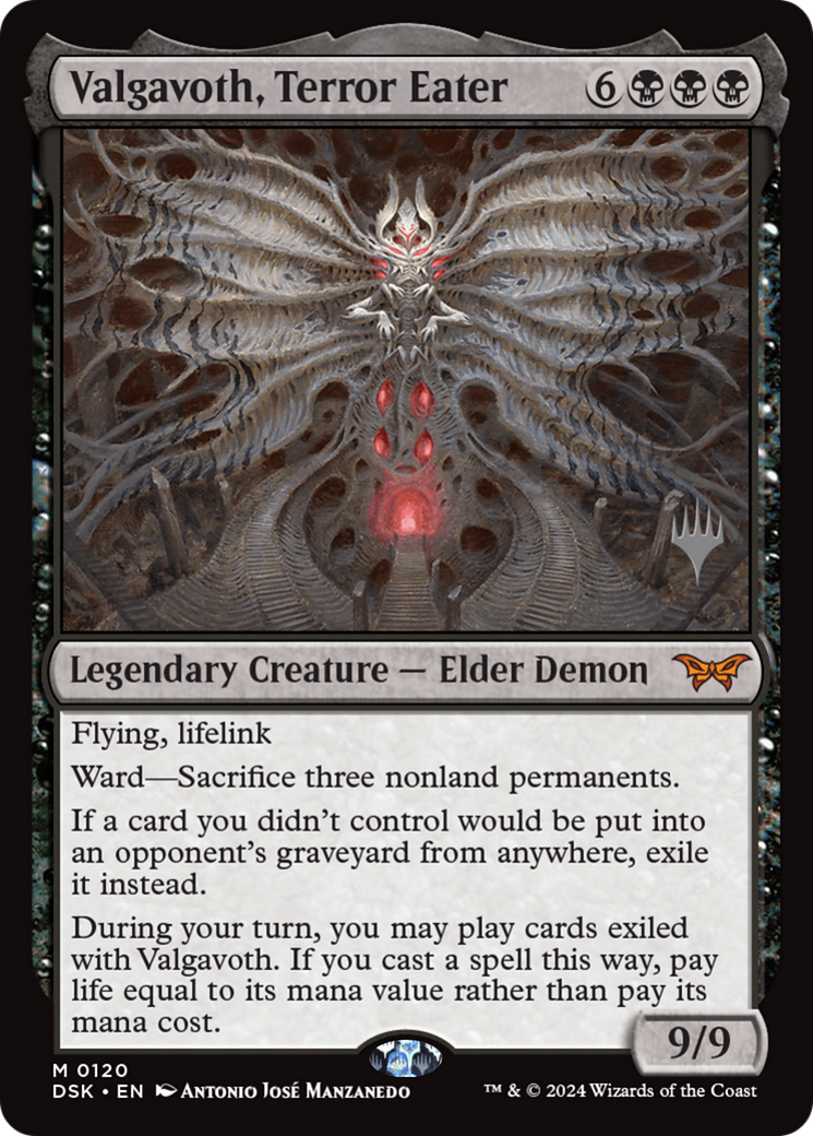 Valgavoth, Terror Eater (Promo Pack) [Duskmourn: House of Horror Promos] | GrognardGamesBatavia