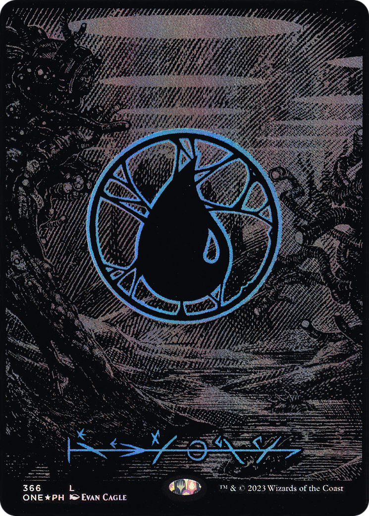 Island (366) (Oil Slick Raised Foil) [Phyrexia: All Will Be One] | GrognardGamesBatavia