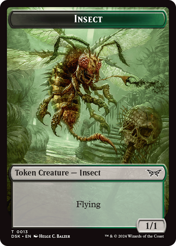 Insect (0013) // Manifest Double-Sided Token [Duskmourn: House of Horror Tokens] | GrognardGamesBatavia