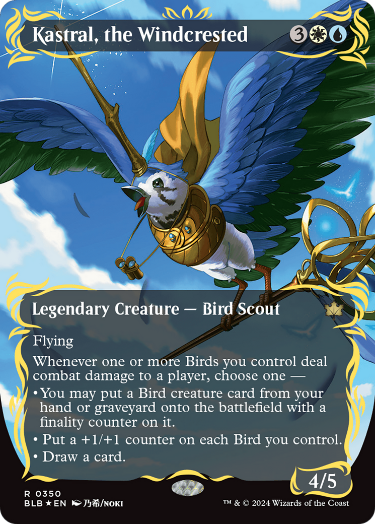 Kastral, the Windcrested (Borderless) (Raised Foil) [Bloomburrow] | GrognardGamesBatavia