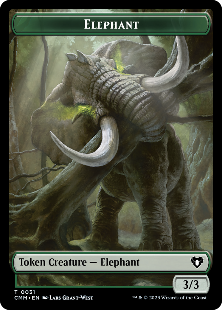 Soldier // Elephant Double-Sided Token [Commander Masters Tokens] | GrognardGamesBatavia