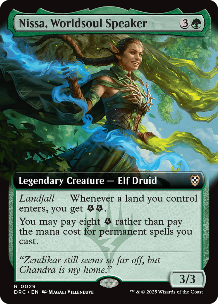 Nissa, Worldsoul Speaker (Extended Art) [Aetherdrift Commander] | GrognardGamesBatavia