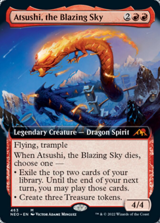 Atsushi, the Blazing Sky (Extended Art) [Kamigawa: Neon Dynasty] | GrognardGamesBatavia