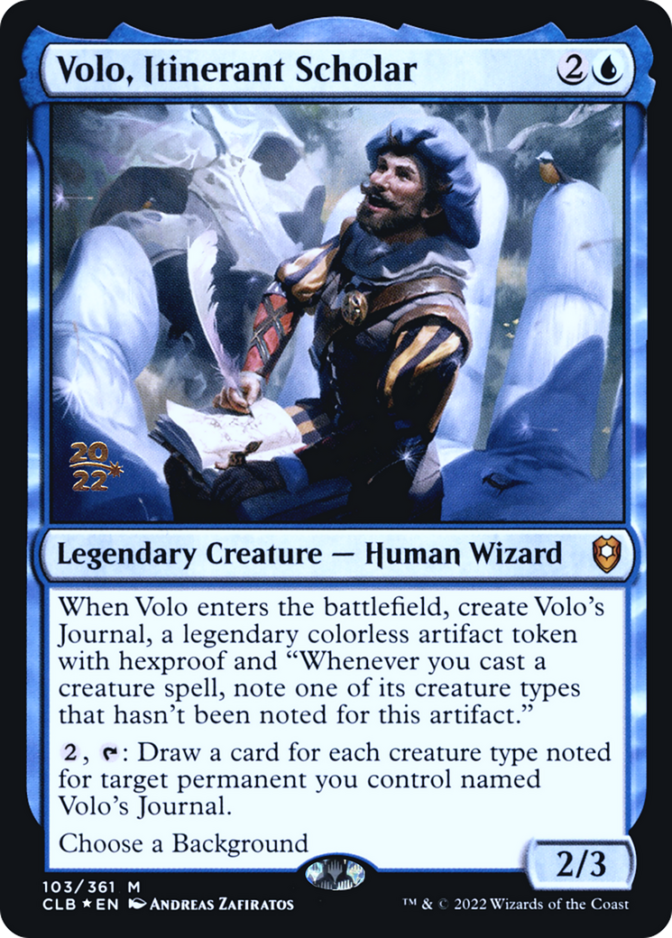 Volo, Itinerant Scholar [Commander Legends: Battle for Baldur's Gate Prerelease Promos] | GrognardGamesBatavia