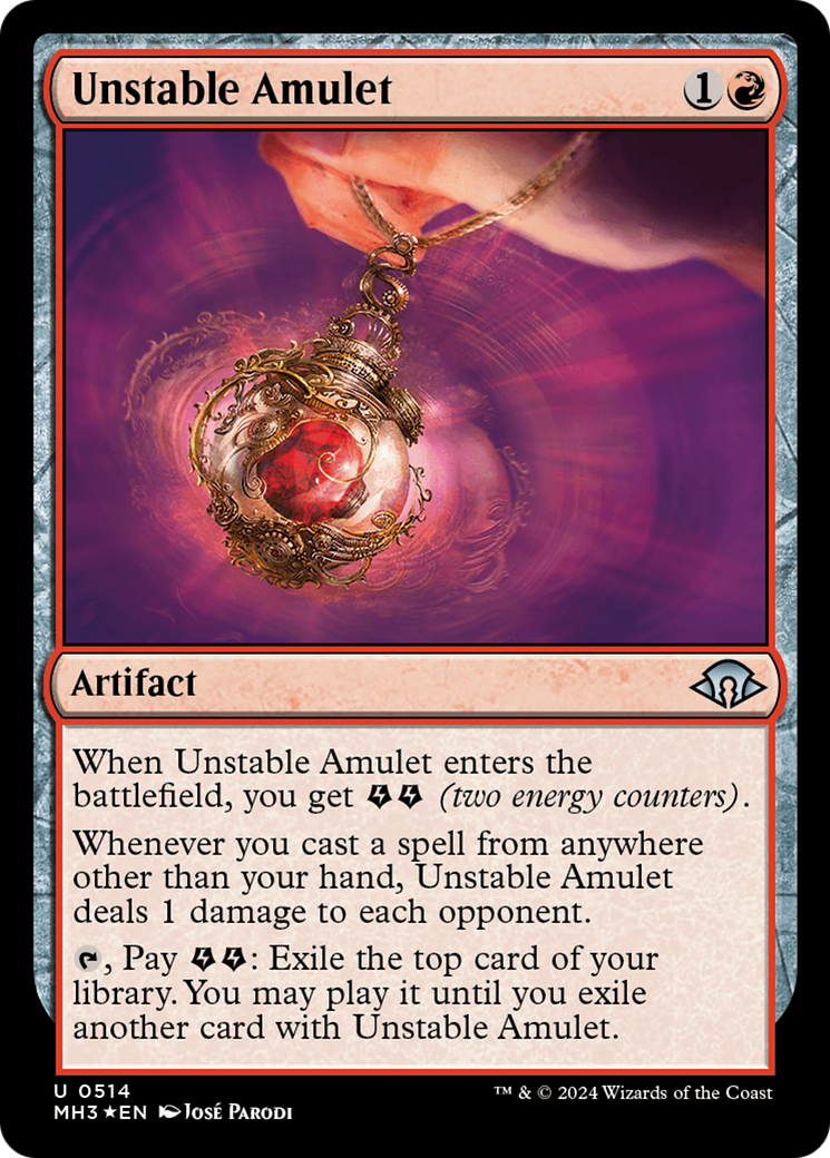 Unstable Amulet (Ripple Foil) [Modern Horizons 3] | GrognardGamesBatavia