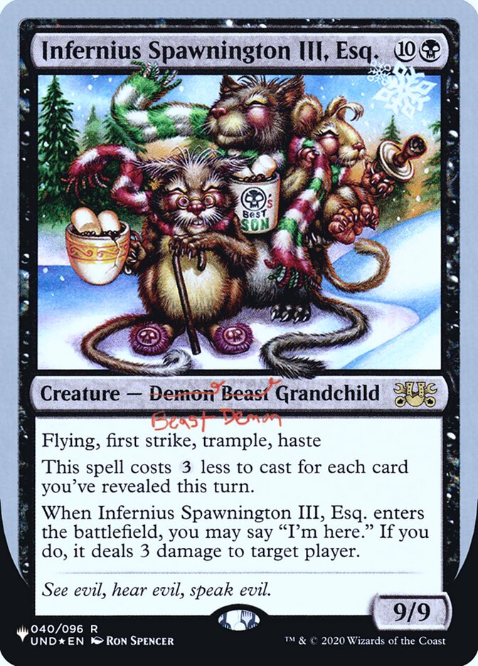 Infernius Spawnington III, Esq. (Unfinity Foil Edition) [The List] | GrognardGamesBatavia