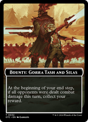 Bounty: Gorra Tash and Silas // Bounty Rules Double-Sided Token [Outlaws of Thunder Junction Commander Tokens] | GrognardGamesBatavia