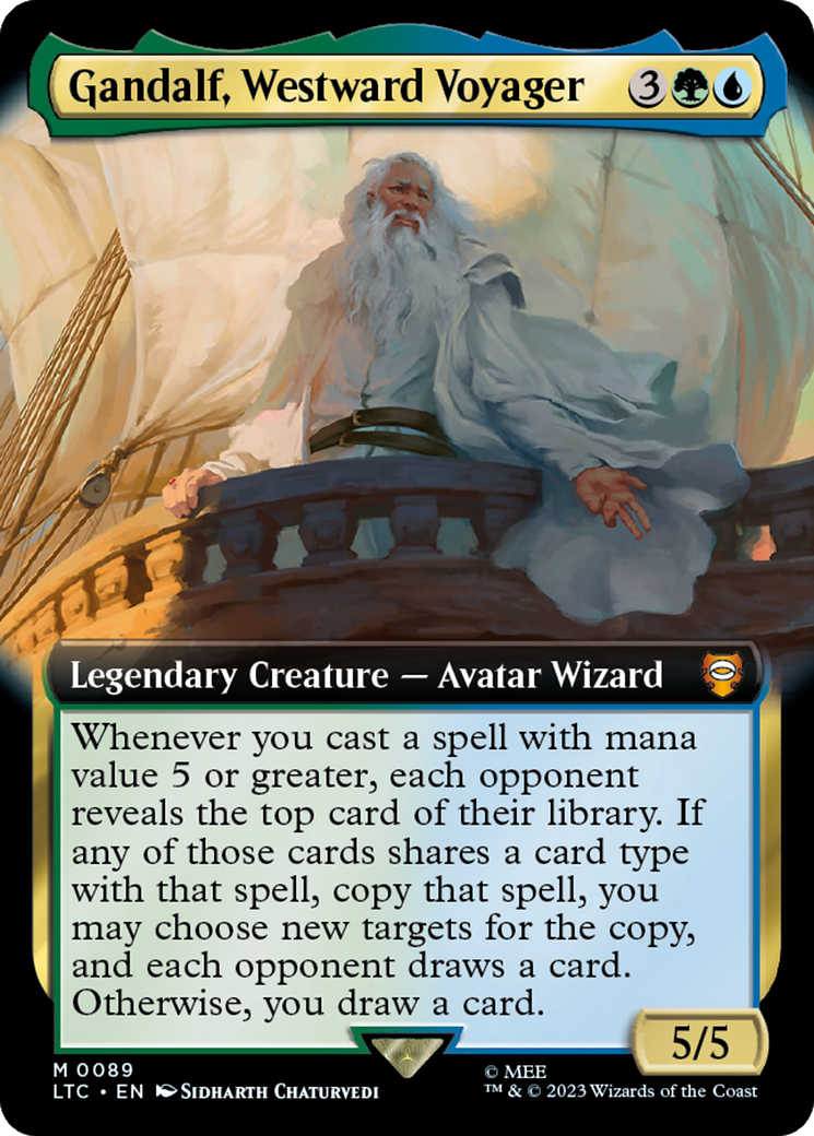 Gandalf, Westward Voyager (Extended Art) [The Lord of the Rings: Tales of Middle-Earth Commander] | GrognardGamesBatavia