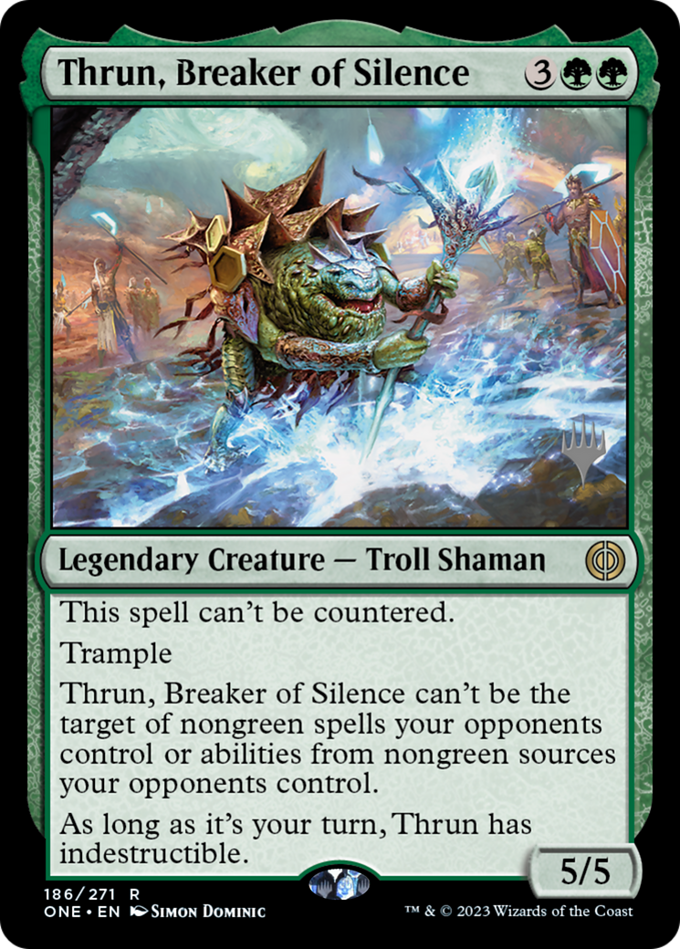 Thrun, Breaker of Silence (Promo Pack) [Phyrexia: All Will Be One Promos] | GrognardGamesBatavia