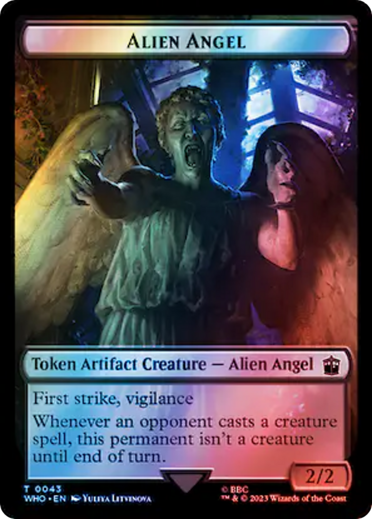 Alien Angel // Clue (0051) Double-Sided Token (Surge Foil) [Doctor Who Tokens] | GrognardGamesBatavia