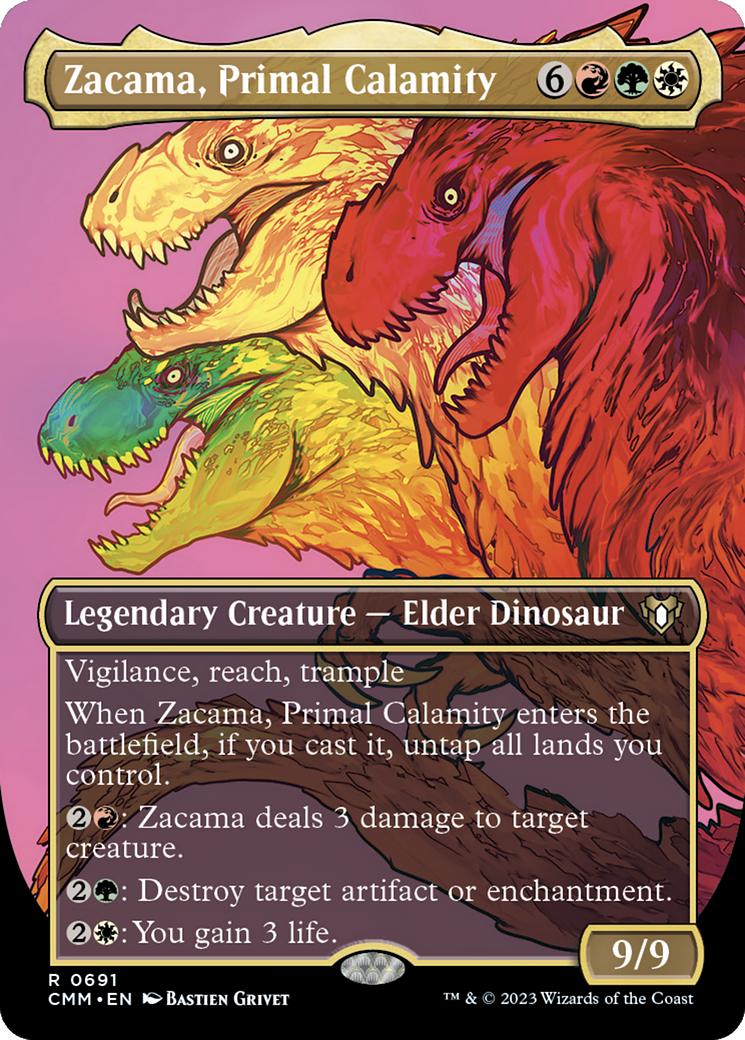 Zacama, Primal Calamity (Borderless Profile) [Commander Masters] | GrognardGamesBatavia