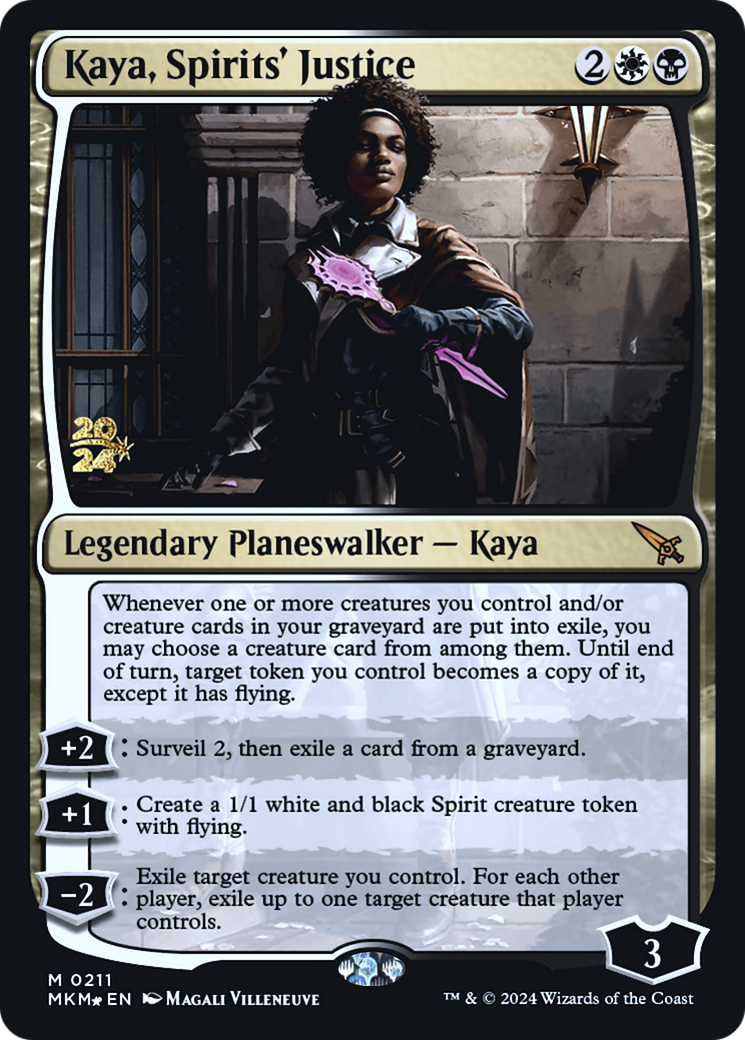 Kaya, Spirits' Justice [Murders at Karlov Manor Prerelease Promos] | GrognardGamesBatavia