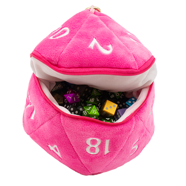 Ultra Pro D20 Plush Dice Bag Pink | GrognardGamesBatavia