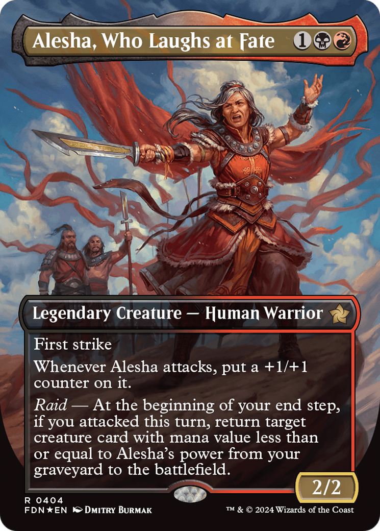 Alesha, Who Laughs at Fate (Borderless) (Mana Foil) [Foundations] | GrognardGamesBatavia