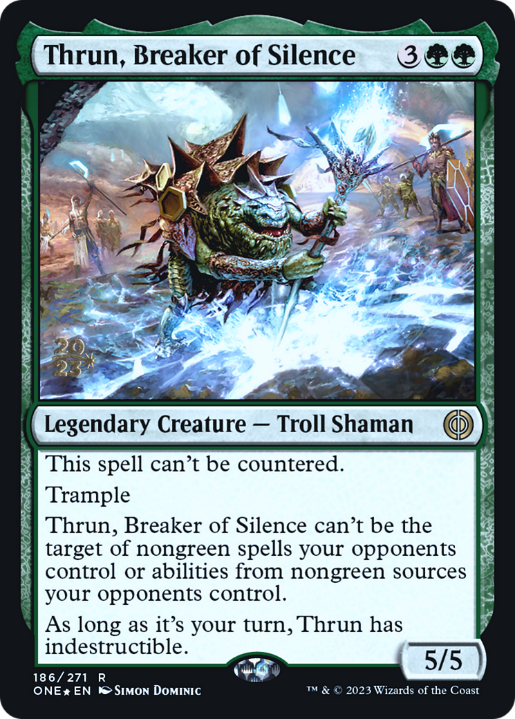 Thrun, Breaker of Silence [Phyrexia: All Will Be One Prerelease Promos] | GrognardGamesBatavia