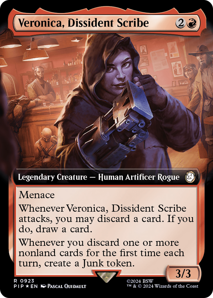 Veronica, Dissident Scribe (Extended Art) (Surge Foil) [Fallout] | GrognardGamesBatavia