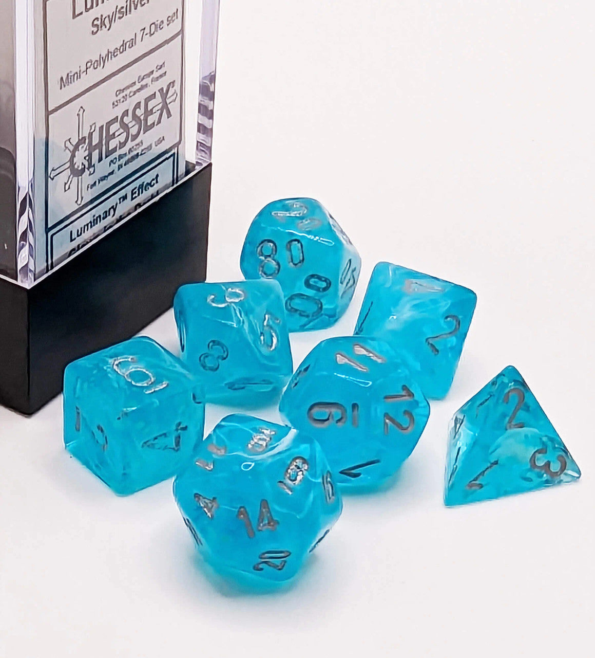 CHX20566 Mini Dice Luminary Sky/Silver | GrognardGamesBatavia