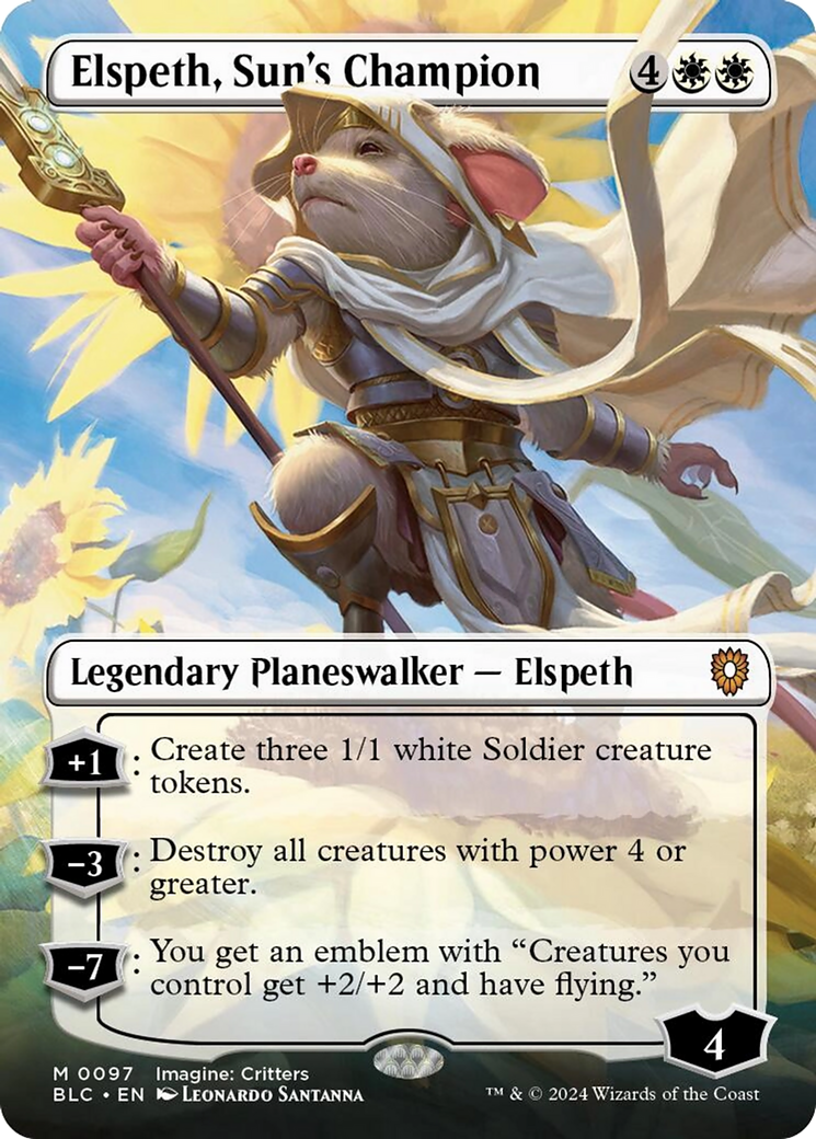 Elspeth, Sun's Champion (Borderless) [Bloomburrow Commander] | GrognardGamesBatavia