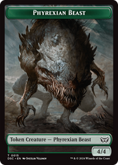 Phyrexian Beast //Manifest Double-Sided Token [Duskmourn: House of Horror Commander Tokens] | GrognardGamesBatavia