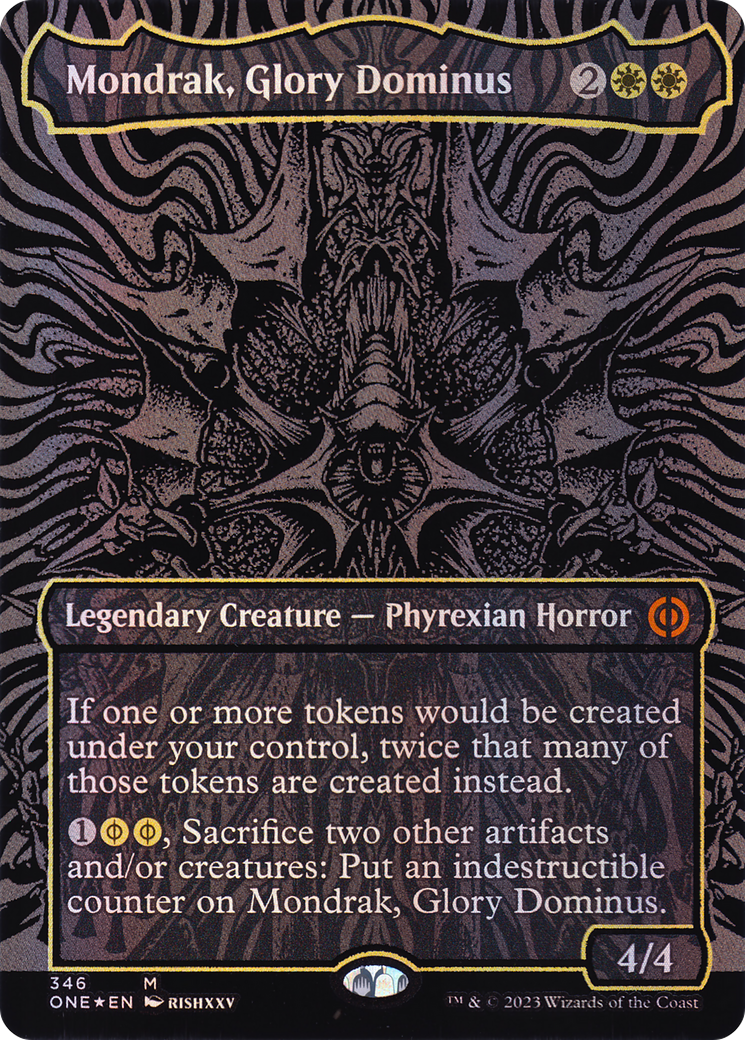 Mondrak, Glory Dominus (Oil Slick Raised Foil) [Phyrexia: All Will Be One] | GrognardGamesBatavia