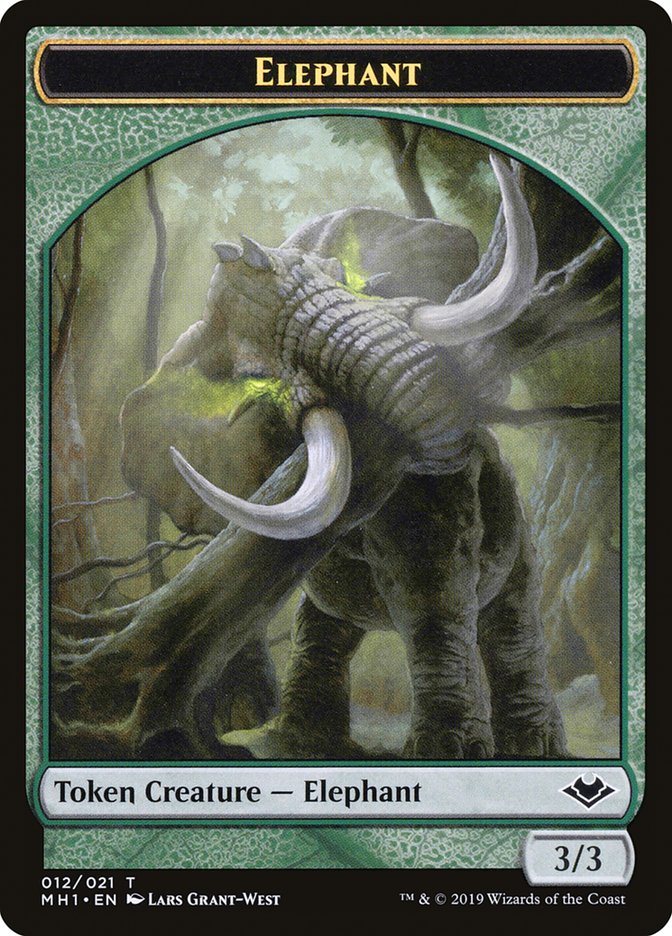 Shapeshifter (001) // Elephant (012) Double-Sided Token [Modern Horizons Tokens] | GrognardGamesBatavia