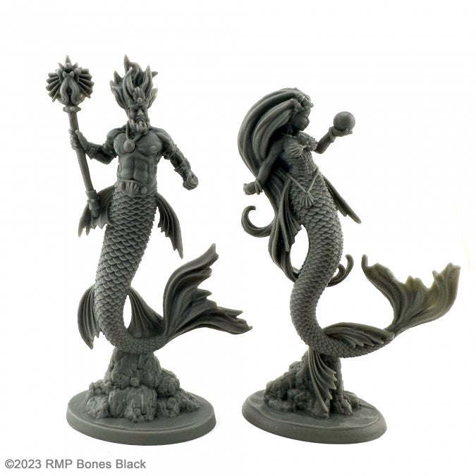 Bones Black: 20629 Merfolk King and Queen | GrognardGamesBatavia