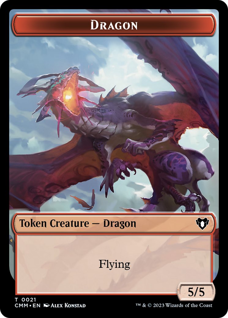 Eldrazi Spawn // Dragon (0021) Double-Sided Token [Commander Masters Tokens] | GrognardGamesBatavia