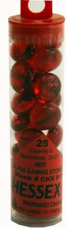 CHX 01124 Crystal Red Glass Gaming Stones | GrognardGamesBatavia