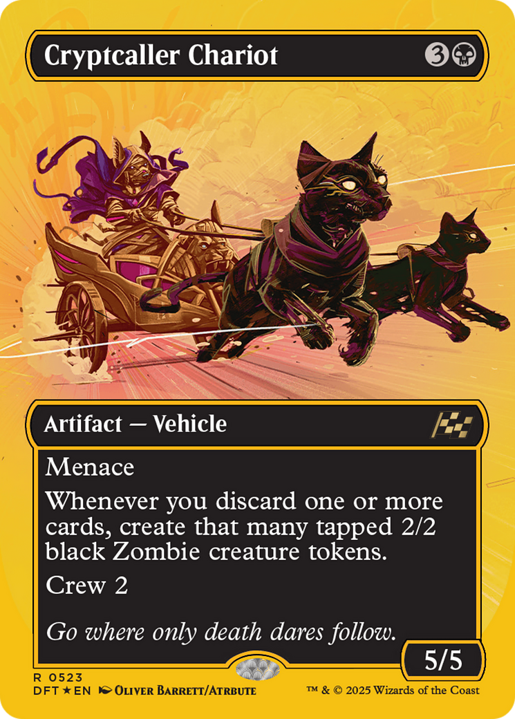 Cryptcaller Chariot (Borderless) (First-Place Foil) [Aetherdrift] | GrognardGamesBatavia