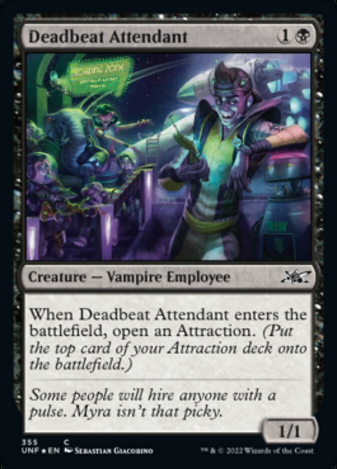 Deadbeat Attendant (Galaxy Foil) [Unfinity] | GrognardGamesBatavia