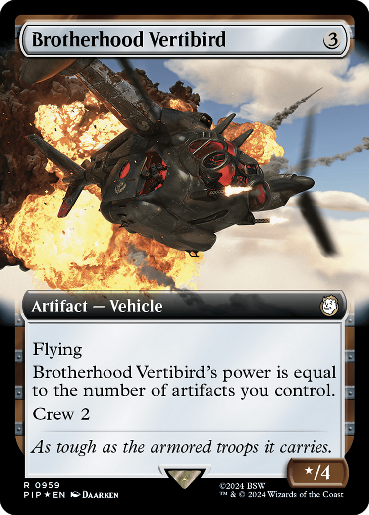 Brotherhood Vertibird (Extended Art) (Surge Foil) [Fallout] | GrognardGamesBatavia