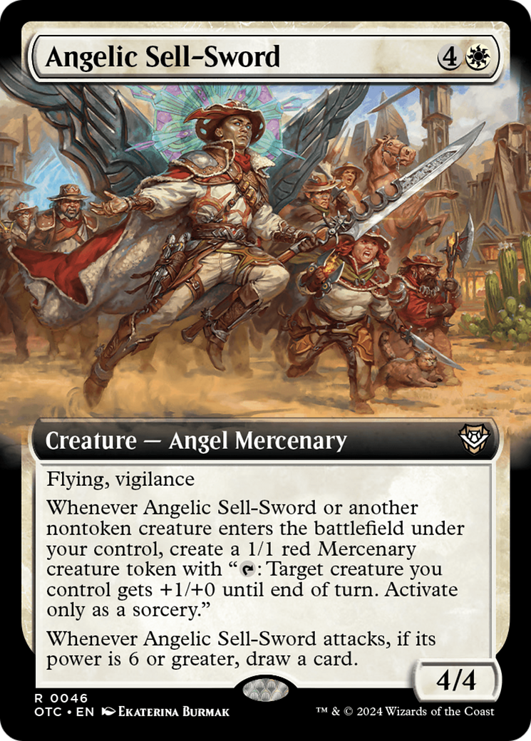 Angelic Sell-Sword (Extended Art) [Outlaws of Thunder Junction Commander] | GrognardGamesBatavia