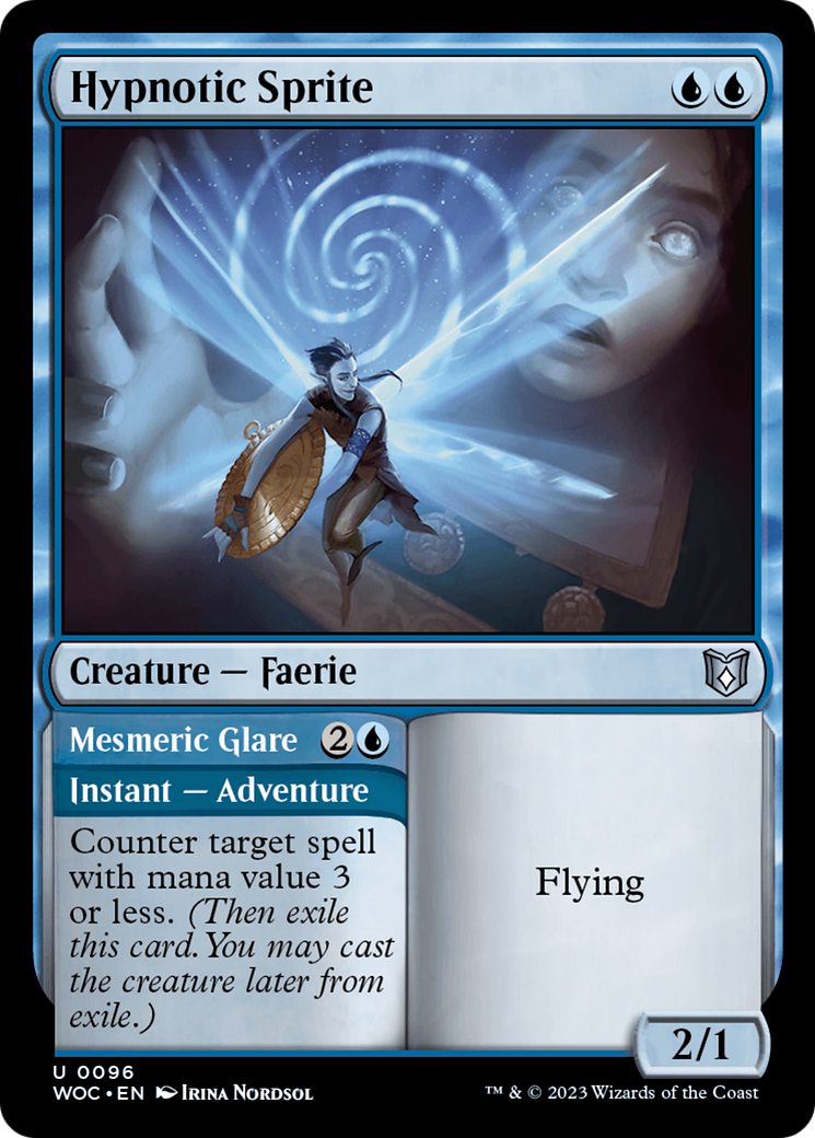 Hypnotic Sprite // Mesmeric Glare [Wilds of Eldraine Commander] | GrognardGamesBatavia