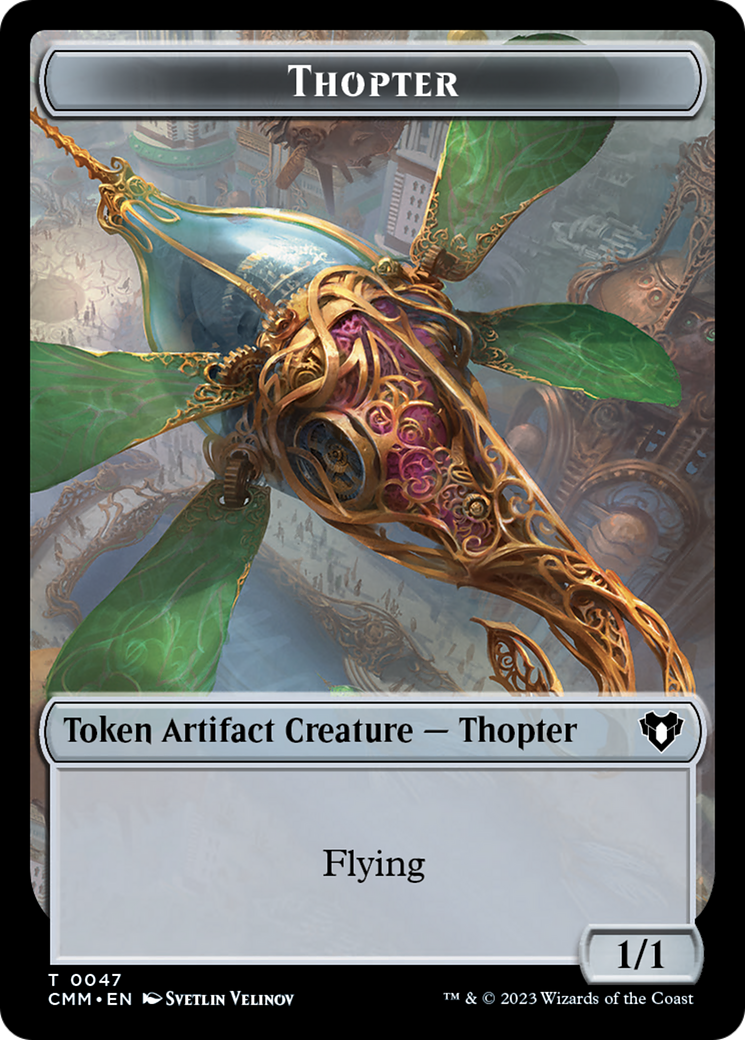 Thopter // Dragon (0020) Double-Sided Token [Commander Masters Tokens] | GrognardGamesBatavia