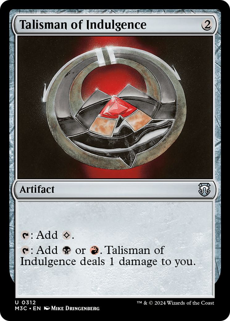 Talisman of Indulgence (Ripple Foil) [Modern Horizons 3 Commander] | GrognardGamesBatavia